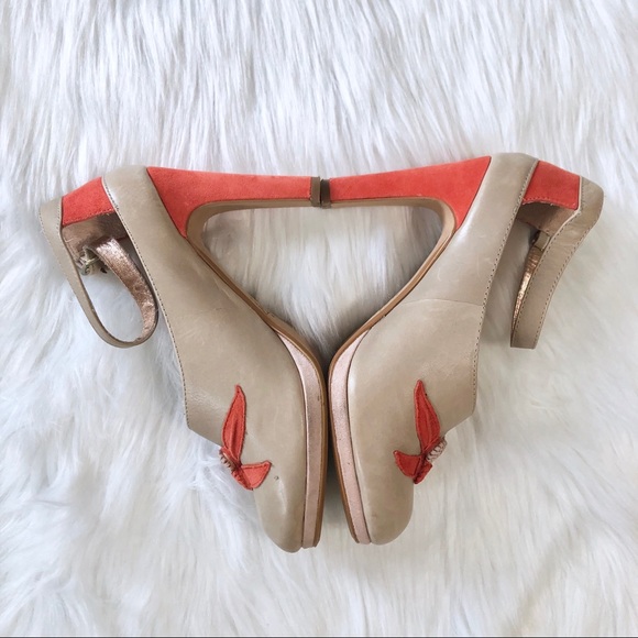 Anthro Miss Albright Colorblock Ankle Strap Heels - Picture 4 of 7